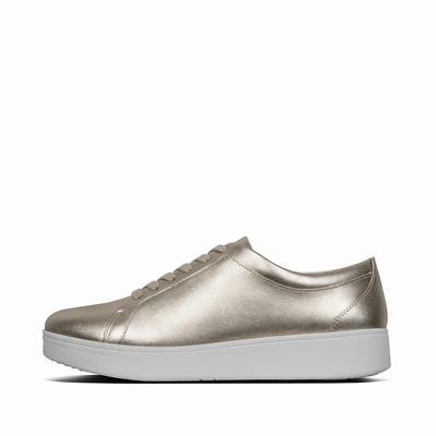 Fitflop Rally Leather - Sneaker Damen - Braun/Gold (SAU514673)